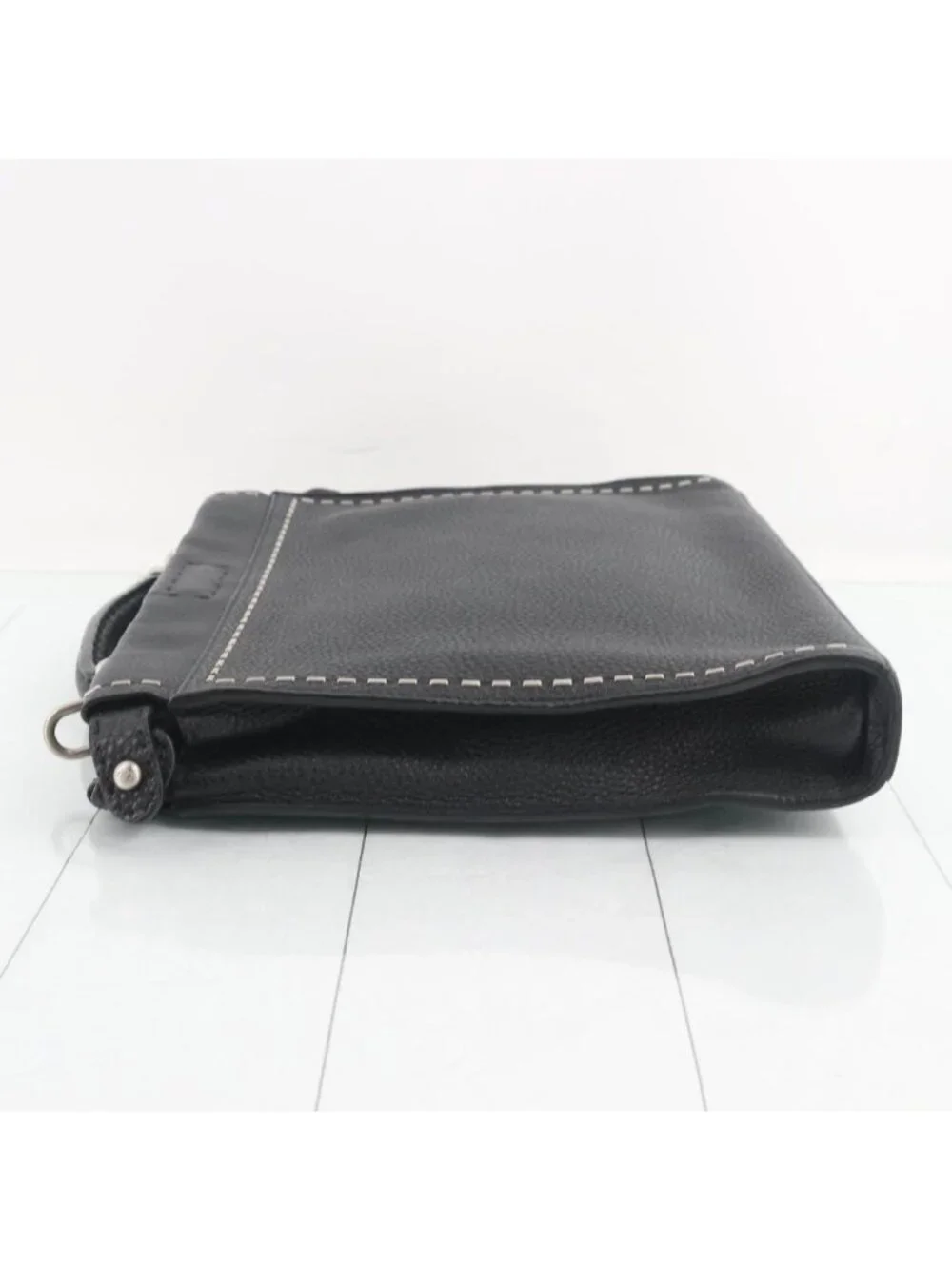 Fendi Selleria Peekaboo Business Bag Handbag Leather Black